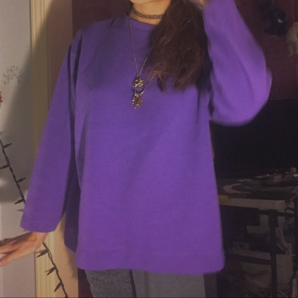 purple sweater